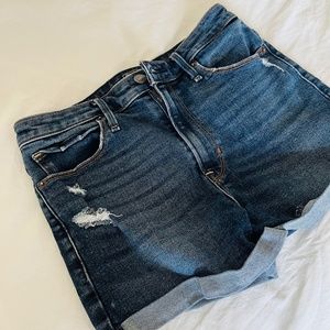 Abercrombie and Fitch High waisted Denim Shorts - Dark Wash